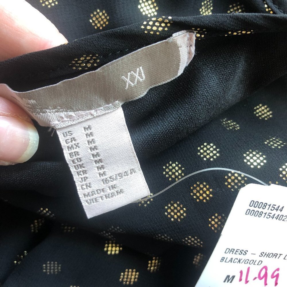 Forever 21 Black Gold Dress Medium NWT - Picture 4 of 10